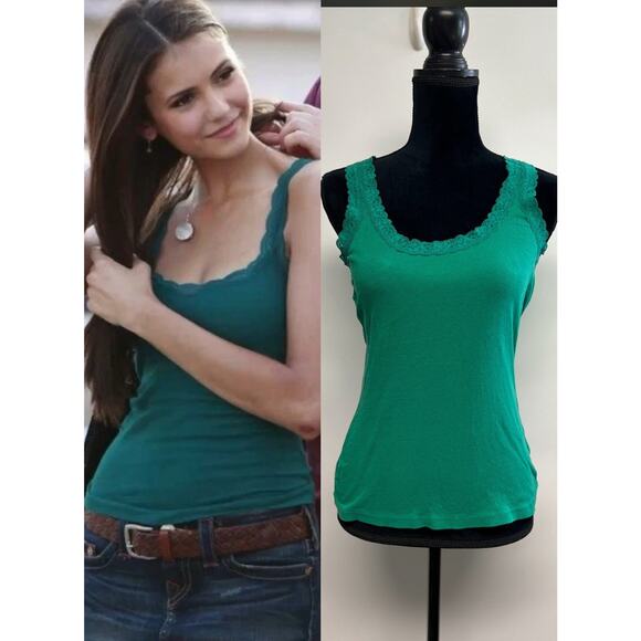 ASO Katherine Pierce Vampire Diaries Elena Gilbert Top Cami Medium Lace Trim - Picture 1 of 7